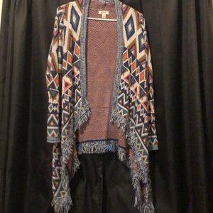 Aztec print fringe cardigan 🏜